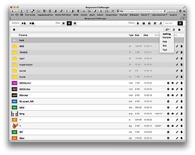 responsive filemanager list files view